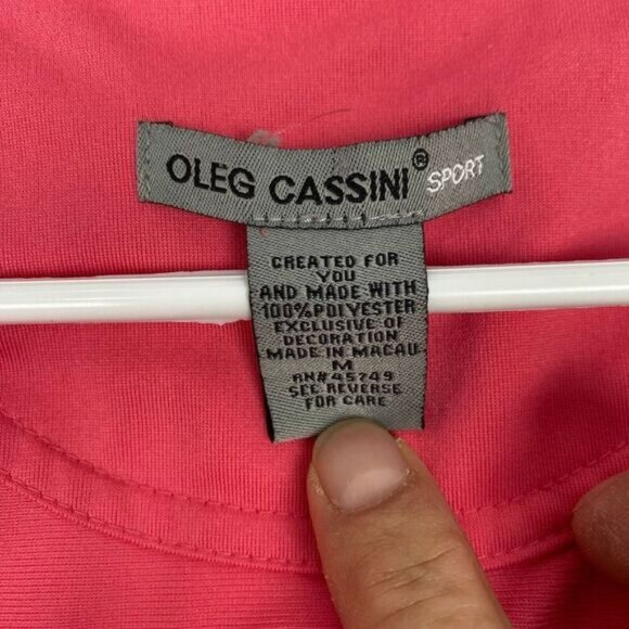 Oleg Cassini Sport Women's Jacket Full Zip Pockets Pink  Size M embroidery - Picture 8 of 9